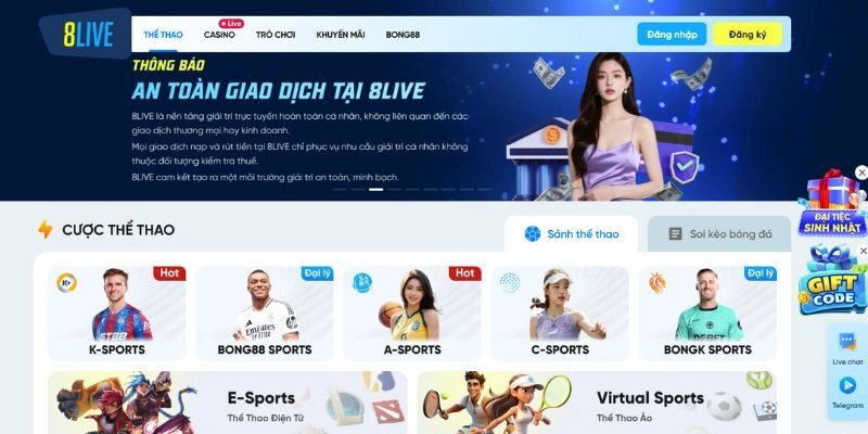 8Live – Nhà cái cá cược đẳng cấp quốc tế uy tín