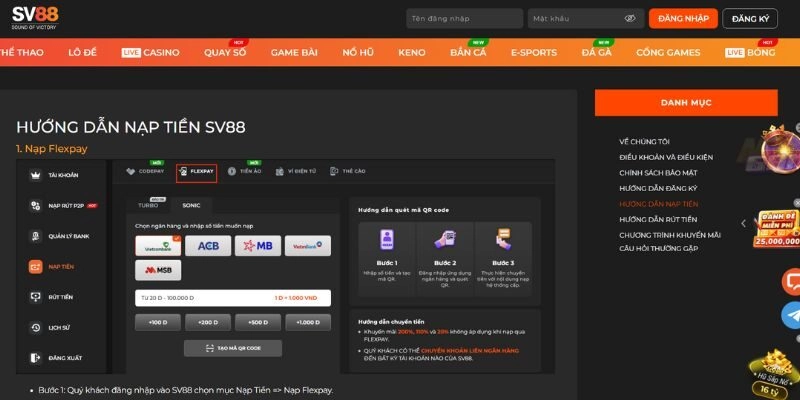 SV88 – Nhà Cái Hợp Pháp Với Giấy Phép Cá Cược Quốc Tế 4 Hệ thống nạp rút tiền SV88 siêu tốc và minh bạch