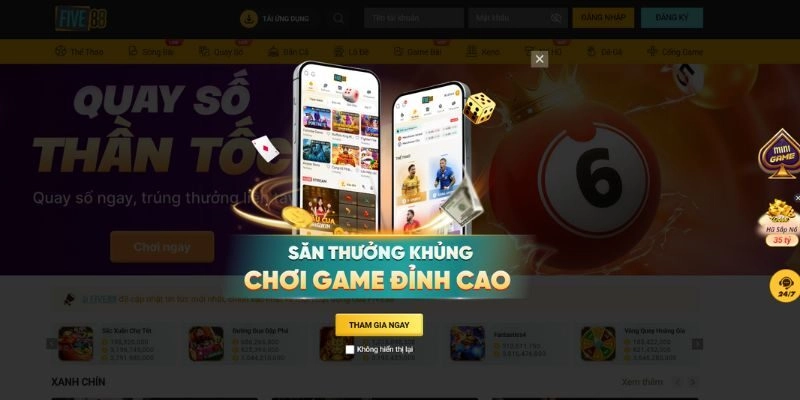 Nhà cái Five88 mang đến không gian giải trí chuyên nghiệp